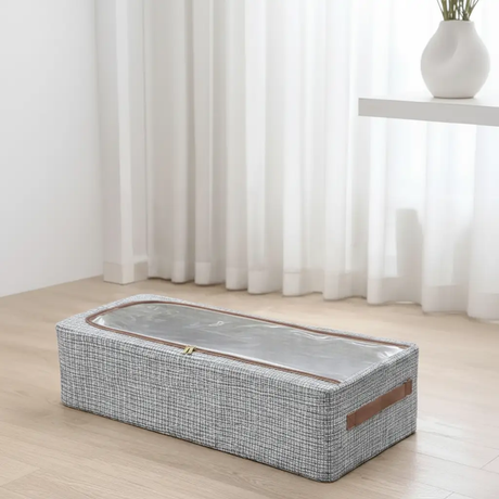 Clothes Storage Box - Foldable Visible Window Zipper Wardrobe Organiser Home & Garden Closet Organizers