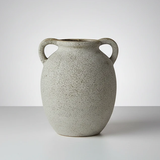 Nordic Ceramic Vase with Double Handles Speckled White Round Home & Garden Vases