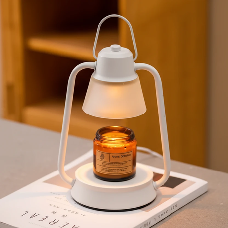 Vintage Lantern Electric Candle Warmer Lamp Metal Frosted Shade Bedroom Living Room Office White Black Home & Garden Candle & Oil Warmers