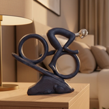 Downhill and Uphill Bicycle Sculpture Ceramic Decor with Silver Accent Home & Garden Sculptures & Statues