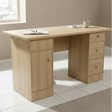 Office Desk with Oak Top & Solid Wood Panel Legs Office Desk Desks