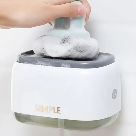 SIMPLE Press-Down Soap Dispenser Sponge Holder Kitchen Sink Orange Grey Yellow Kitchen & Dining Kitchen Counter & Beverage Station Organizers