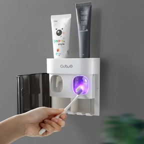 Toothpaste Dispenser - Wall-Mounted Automatic UV Sterilizer Magnetic Cup Home & Garden Toothbrush Holders