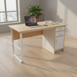 Office Desk with Drawers, Cabinet & X-Brace Frame Office Desk Desks