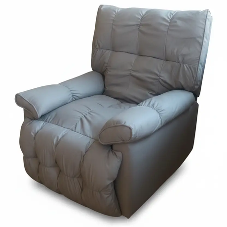 Plush Grey Fabric Recliner Armchair Armchair Recliners