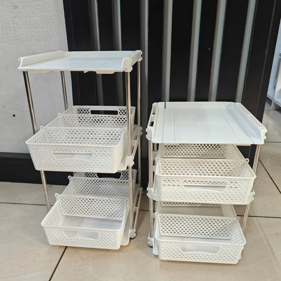 2-Piece Multifunctional Pull-Out Rack Set with Sliding Drawers Home & Garden Household Storage Caddies