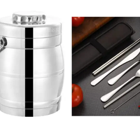Lunch Combo - 3-in-1 Stainless Steel 2L Insulated Stackable Box 8pc Cutlery Set Kitchen & Dining Lunch Box Sets