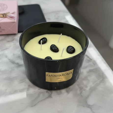 Fanny Aroma 400g Luxury Scented Candle with 3 Wicks Black Home & Garden Candles