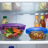 2-Piece Glass Storage Bowl Set with Airtight Lids 820ml 240ml Kitchen & Dining Food Storage Containers