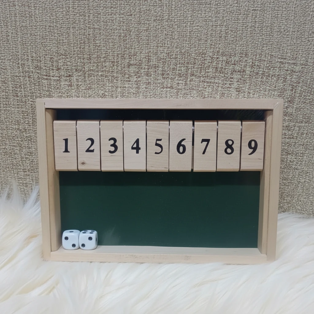 Shut the Box Wooden Board Game 21x14cm 2 Players Home & Garden Board Games