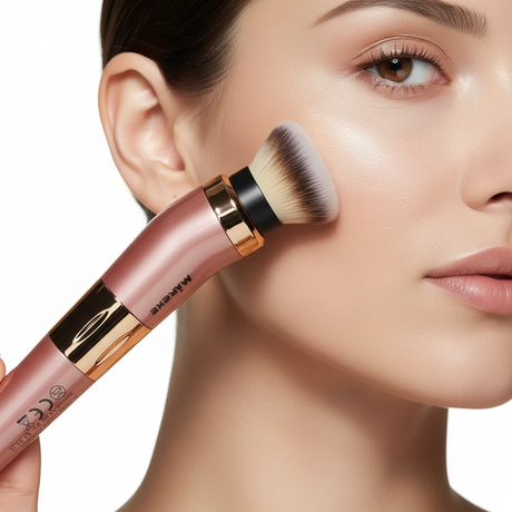 Electric 360° Rotating Makeup Brush 2-Head Set Rose Gold Battery Operated Home & Garden Makeup Brushes