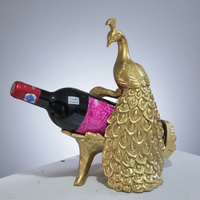 Wine Rack - Peacock Luxury European Style Gold 22x18x29cm Home Decor Wine Bottle Holders