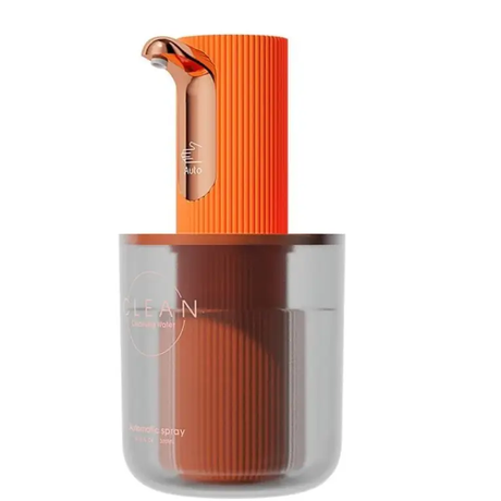 Soap Dispenser - Automatic Foam 280ml Ribbed with Rose Gold Nozzle White Orange Home & Garden Soap & Lotion Dispensers