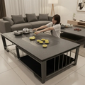 Tea Table -Volcanic Stone Top with Built-In Cooktop and Lower Shelf Black Furniture Kitchen & Dining Room Tables