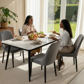 Marble-Top Dining Table & 6 Chairs Set Kitchen & Dining Furniture Sets