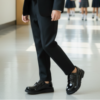 Kids School Shoes - Unisex Black Patent Leather Oxford Velcro Strap Sizes 27-38 Kids & Baby Baby & Children's Shoes