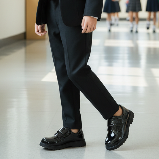 Kids School Shoes - Unisex Black Patent Leather Oxford Velcro Strap Sizes 27-38 Kids & Baby Baby & Children's Shoes