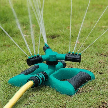 360° Rotating 3-Arm Garden Sprinkler 9-Jet Butterfly Weighted Base 24x18x10cm Home & Garden Sprinklers