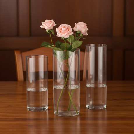 Vase - Modern Creative Clear Glass 35cm Home Decor Vases
