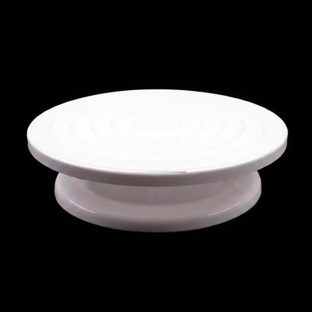 Cake Turntable - 360 Rotating Decorating Stand Plastic White Kitchen & Dining Turntables