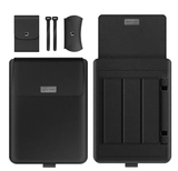 3-in-1 Laptop Sleeve Stand Mouse Pad PU Leather Brown Grey Black Green Blue Office Furniture Computer Covers & Skins
