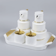 5 in 1 Quality Breakfast Set with 2L Round Flasks and Gold Handle Tray Kitchen & Dining Serving Trays