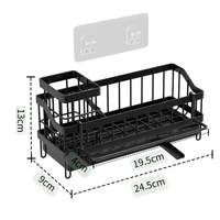 Sink Caddy - Multifunctional Sponge & Detergent Rack with Draining Tray Kitchen & Dining Sink Caddies