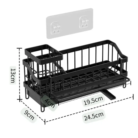 Sink Caddy - Multifunctional Sponge & Detergent Rack with Draining Tray Kitchen & Dining Sink Caddies