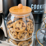 600ml Glass Jar Canister with Airtight Bamboo Lid Storage Container Kitchen & Dining Food Storage Containers
