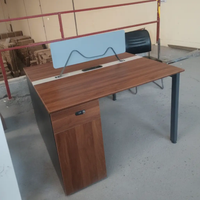 Executive Office Workstation with Privacy Screen & Pedestal Office Desk Desks