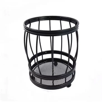 Cutlery Holder - Black Metal Barrel Wire Organiser with Mesh Base Kitchen & Dining Kitchen Utensil Holders & Racks
