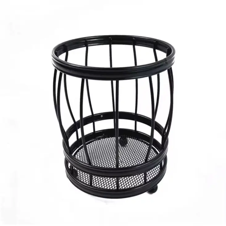 Cutlery Holder - Black Metal Barrel Wire Organiser with Mesh Base Kitchen & Dining Kitchen Utensil Holders & Racks