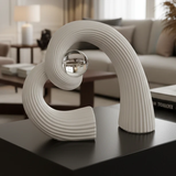 Nordic Abstract Heart Sculpture with Clear Pearl Resin Ornament Home & Garden Sculptures & Statues