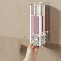 Zowei Wall Mounted Manual Soap Dispenser 225x90x74mm ABS Leak-Proof Clear Home & Garden Soap & Lotion Dispensers