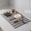 Dish Drying Mat - 60x40cm Fast Drying Diatomite Stone Slatted Kitchen Counter and Bath Mat Grey White Kitchen & Dining Dish Drying Mats