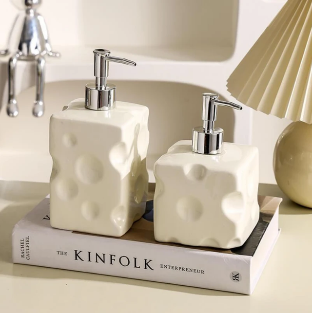 Rabbit Cheese Ceramic Soap Dispenser with Chrome Pump Home & Garden Soap & Lotion Dispensers