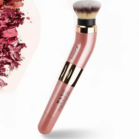 Electric 360° Rotating Makeup Brush 2-Head Set Rose Gold Battery Operated Home & Garden Makeup Brushes
