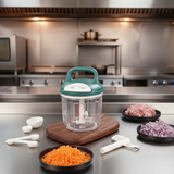 Manual Vegetable Chopper - 1000ml BPA-Free Pull String Food Chopper with 420 Stainless Steel Blades Green Kitchen & Dining Kitchen Knives
