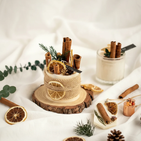Pastoral Aromatherapy Soy Wax Candle Burlap Wrap Dried Botanicals Mango Peach Lemon Plum Blossom Home & Garden Candles