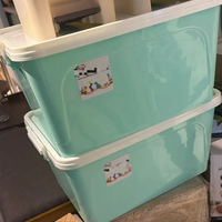 Storage Box - 25L Plastic with Secure Clip Lid and Handles Home & Garden Household Storage Containers