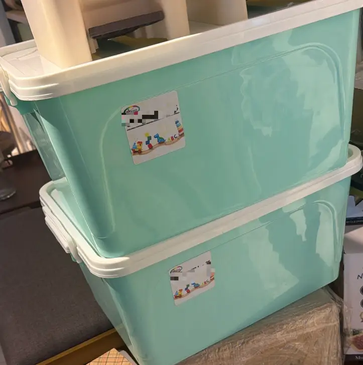 Storage Box - 25L Plastic with Secure Clip Lid and Handles Home & Garden Household Storage Containers