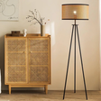 Floor Standing Rattan Tripod Lamp with Woven Shade 145cm Home & Garden Floor Lamps
