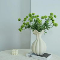 French High-End Retro Art White Petal Shaped Ceramic Vase Home & Garden Vases