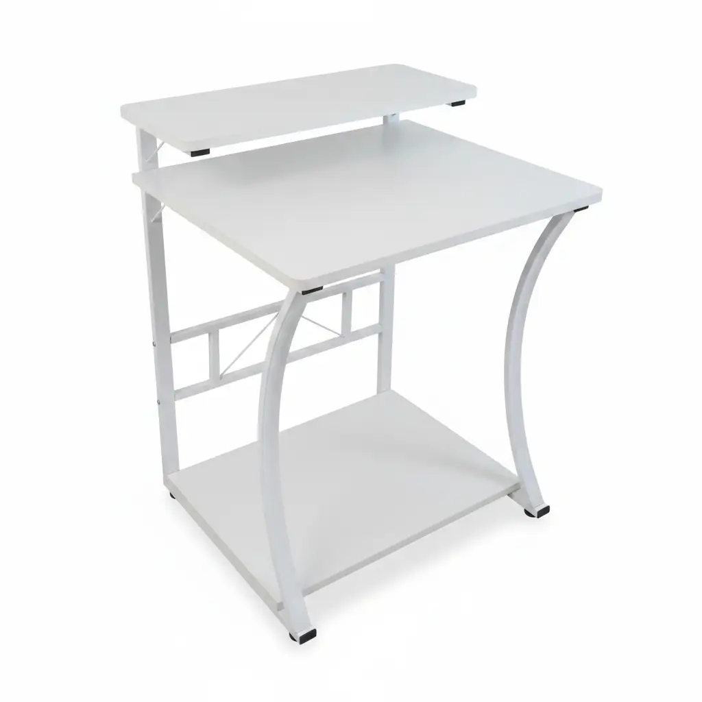 Compact Computer Desk with Keyboard Tray & Lower Shelf Computer Desk Desks