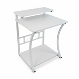 Compact Computer Desk with Keyboard Tray & Lower Shelf Computer Desk Desks