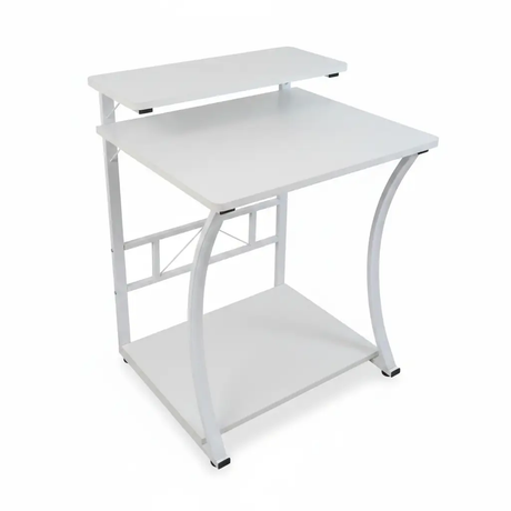 Compact Computer Desk with Keyboard Tray & Lower Shelf Computer Desk Desks
