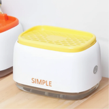 SIMPLE Press-Down Soap Dispenser Sponge Holder Kitchen Sink Orange Grey Yellow Kitchen & Dining Kitchen Counter & Beverage Station Organizers