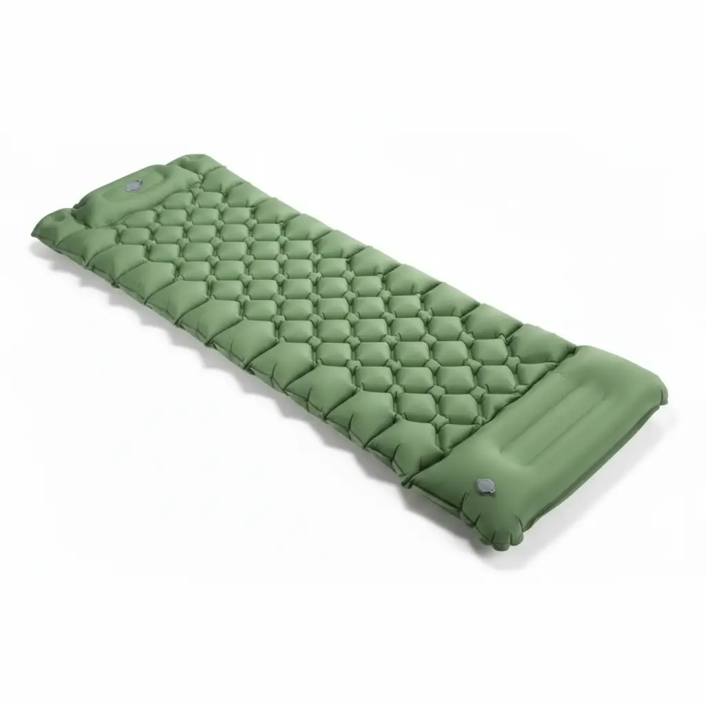 Sleeping Mat - Self-Inflating Foot Pump Camping Mattress with Pillow 75x235cm Sports & Fitness Sleeping Pads