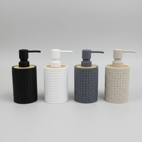 Bamboo Luxury Grid Embossed Soap Lotion Pump Dispenser Kitchen Bathroom Shower Gel Black White Grey Beige Home & Garden Soap & Lotion Dispensers