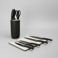 7-Piece Knife Set Top Chef Modern Black with Ribbed Block Stand Kitchen & Dining Kitchen Knives